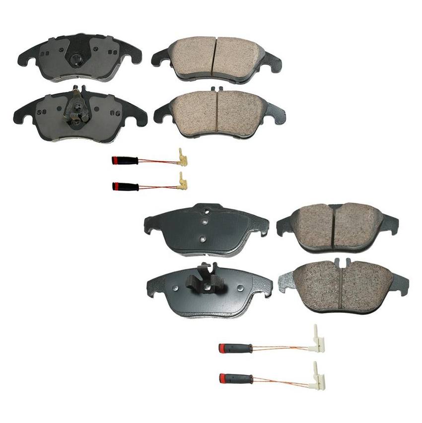 Mercedes Disc Brake Pad Set Kit - Front and Rear (Ceramic) (EURO) 0074208520 - Akebono Euro Ultra-Premium 4096972KIT